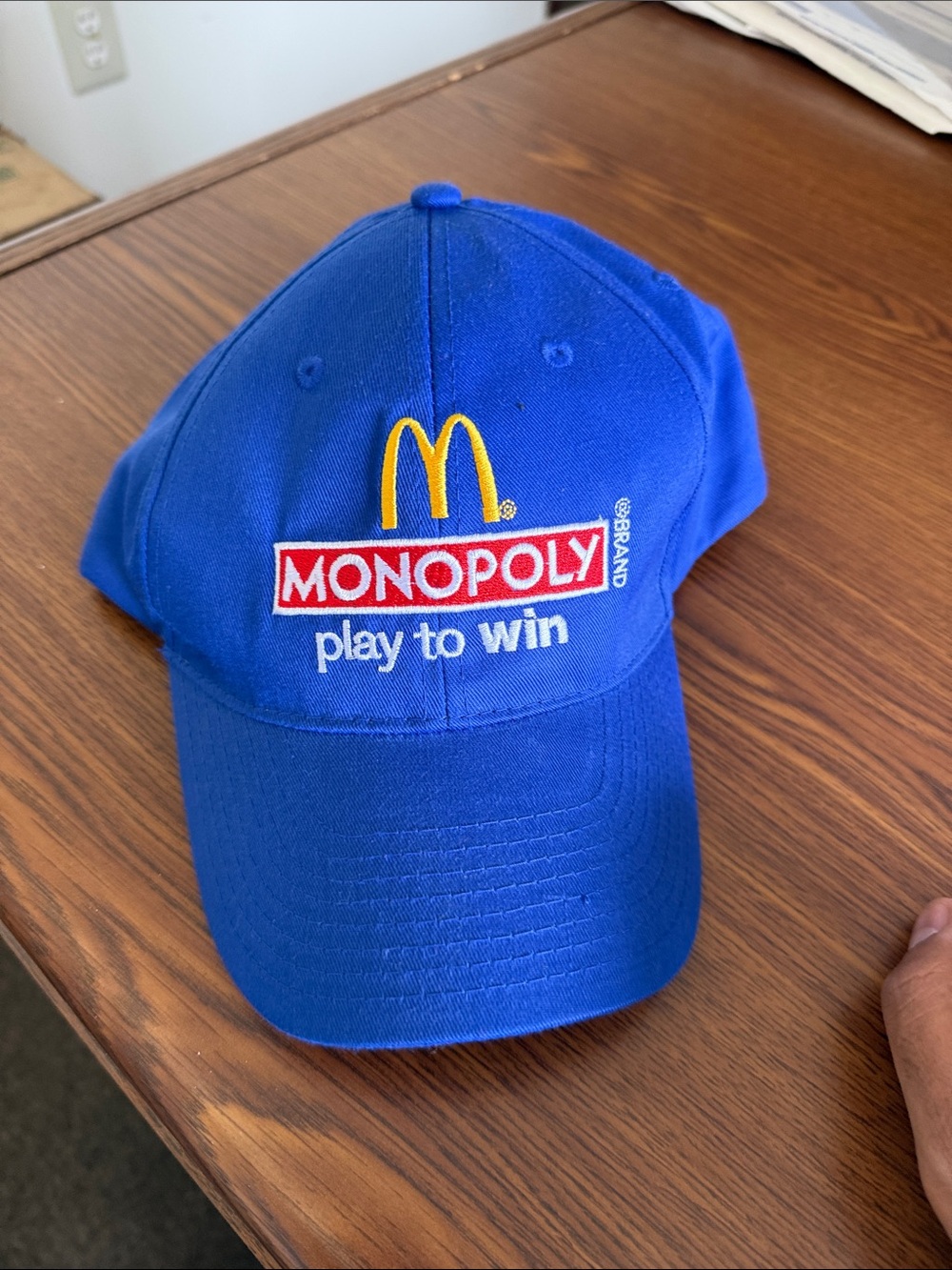 McDonald's Monopoly Blue Baseball Cap with Yellow Arches